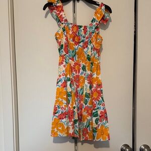 Copper Key Girls Floral Sundress in White, Yellow, Red, Green